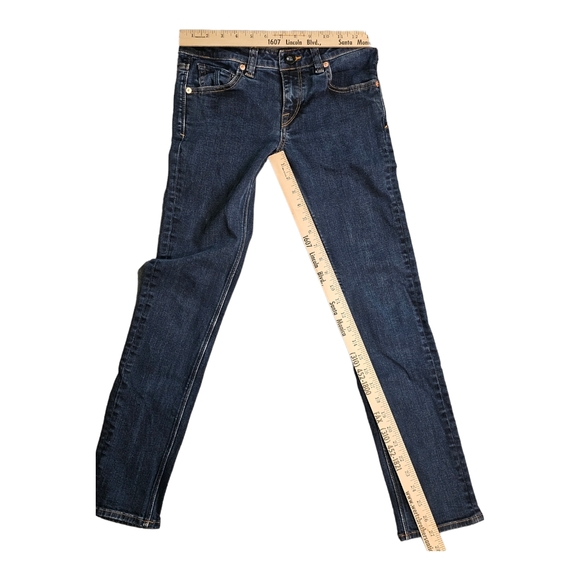 Volcom Solver Modern Straight Blue Jeans Womens 26 Dark Wash Denim Pants Casual - Picture 7 of 8